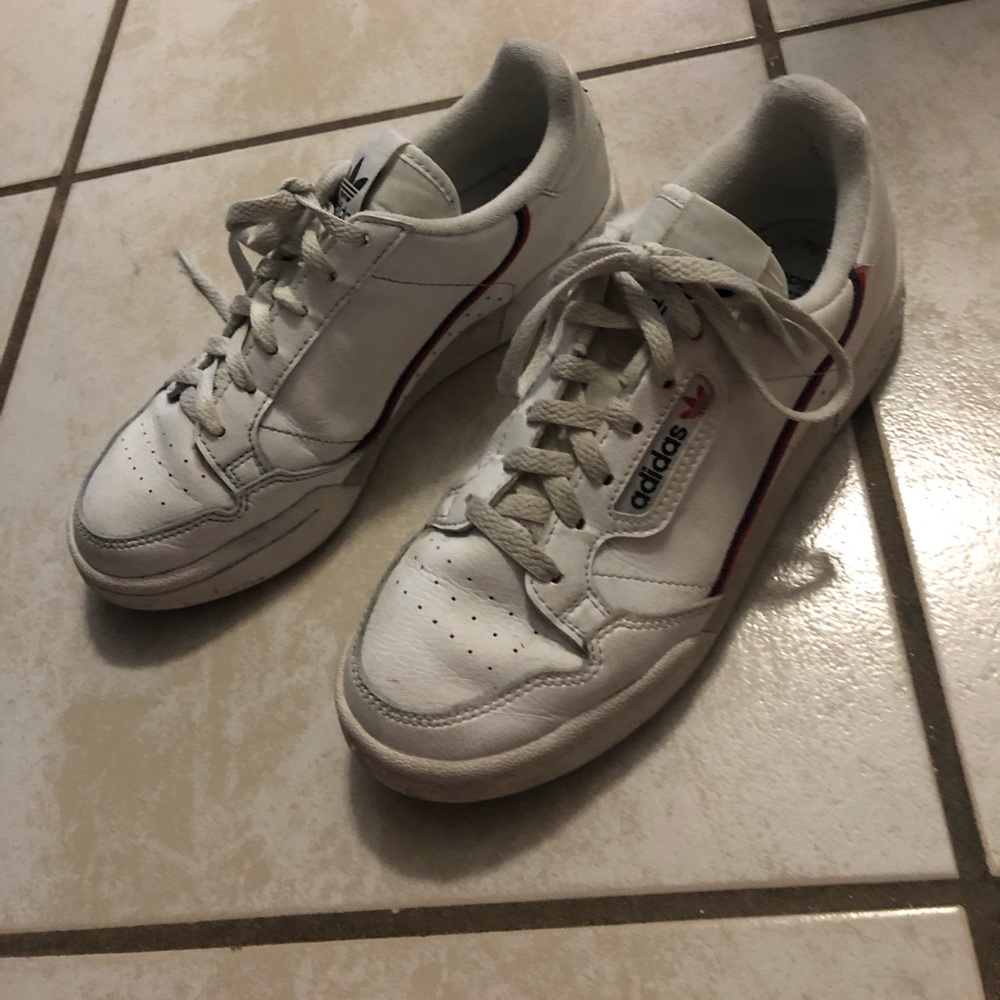 adidas White & Red Continental 80 Shoes